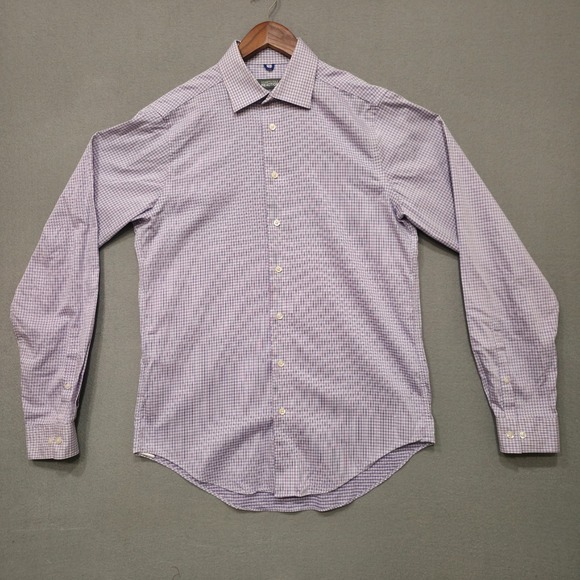 Kenneth Cole Reaction Mens Slim Fit Non-Iron Purple Dress Shirt Sz 15-15.5-36/37 - Picture 1 of 6